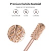 image:imageMelodySusie Safety Nail Drill Bits 332 Smooth Round Top Large Barrel Carbide Bits Suitable for Manicure Pedicure Cuticle Gel Polishing Beginners Bits Rose Gold Series BitS FinePurple