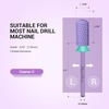 image:imageMelodySusie Safety Nail Drill Bits 332 Smooth Round Top Large Barrel Carbide Bits Suitable for Manicure Pedicure Cuticle Gel Polishing Beginners Bits Rose Gold Series BitS FineMacaron Purple