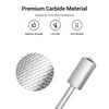 image:imageMelodySusie Safety Nail Drill Bits 332 Smooth Round Top Large Barrel Carbide Bits Suitable for Manicure Pedicure Cuticle Gel Polishing Beginners Bits Rose Gold Series BitS FineSilver