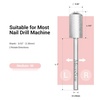 image:imageMelodySusie Safety Nail Drill Bits 332 Smooth Round Top Large Barrel Carbide Bits Suitable for Manicure Pedicure Cuticle Gel Polishing Beginners Bits Rose Gold Series BitS FineSilver