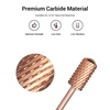 image:imageMelodySusie Safety Nail Drill Bits 332 Smooth Round Top Large Barrel Carbide Bits Suitable for Manicure Pedicure Cuticle Gel Polishing Beginners Bits Rose Gold Series BitS FinePurple