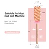 image:imageMelodySusie Safety Nail Drill Bits 332 Smooth Round Top Large Barrel Carbide Bits Suitable for Manicure Pedicure Cuticle Gel Polishing Beginners Bits Rose Gold Series BitS FineCrystal Rose Gold