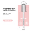 image:imageMelodySusie Safety Nail Drill Bits 332 Smooth Round Top Large Barrel Carbide Bits Suitable for Manicure Pedicure Cuticle Gel Polishing Beginners Bits Rose Gold Series BitS FineSilver