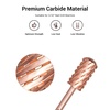 image:imageMelodySusie Safety Nail Drill Bits 332 Smooth Round Top Large Barrel Carbide Bits Suitable for Manicure Pedicure Cuticle Gel Polishing Beginners Bits Rose Gold Series BitS FinePurple