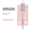 image:imageMelodySusie Safety Nail Drill Bits 332 Smooth Round Top Large Barrel Carbide Bits Suitable for Manicure Pedicure Cuticle Gel Polishing Beginners Bits Rose Gold Series BitS FineSilver