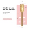 image:imageMelodySusie Safety Nail Drill Bits 332 Smooth Round Top Large Barrel Carbide Bits Suitable for Manicure Pedicure Cuticle Gel Polishing Beginners Bits Rose Gold Series BitS FineCrystal Red Heart Gold