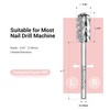 image:imageMelodySusie Safety Nail Drill Bits 332 Smooth Round Top Large Barrel Carbide Bits Suitable for Manicure Pedicure Cuticle Gel Polishing Beginners Bits Rose Gold Series BitS FineSilver