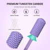 image:imageMelodySusie Safety Nail Drill Bits 332 Smooth Round Top Large Barrel Carbide Bits Suitable for Manicure Pedicure Cuticle Gel Polishing Beginners Bits Rose Gold Series BitS FineMacaron Purple
