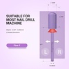 image:imageMelodySusie Safety Nail Drill Bits 332 Smooth Round Top Large Barrel Carbide Bits Suitable for Manicure Pedicure Cuticle Gel Polishing Beginners Bits Rose Gold Series BitS FineMacaron Purple