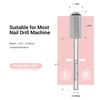 image:imageMelodySusie Safety Nail Drill Bits 332 Smooth Round Top Large Barrel Carbide Bits Suitable for Manicure Pedicure Cuticle Gel Polishing Beginners Bits Rose Gold Series BitS FineSilver