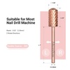 image:imageMelodySusie Safety Nail Drill Bits 332 Smooth Round Top Large Barrel Carbide Bits Suitable for Manicure Pedicure Cuticle Gel Polishing Beginners Bits Rose Gold Series BitS FinePurple