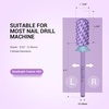 image:imageMelodySusie Safety Nail Drill Bits 332 Smooth Round Top Large Barrel Carbide Bits Suitable for Manicure Pedicure Cuticle Gel Polishing Beginners Bits Rose Gold Series BitS FineMacaron Purple