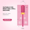 image:imageMelodySusie Safety Nail Drill Bits 332 Smooth Round Top Large Barrel Carbide Bits Suitable for Manicure Pedicure Cuticle Gel Polishing Beginners Bits Rose Gold Series BitS FinePink Blossom