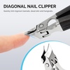 image:imageMelodySusie Wide Jaw Opening Nail Clippers Toenail Clippers for Seniors Thick Nails Angled Head Large Nail Clippers for Men Women with Nail File Fingernail Cutter with Catcher Long Handle Black2pcs Nail Clippers