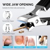 image:imageMelodySusie Wide Jaw Opening Nail Clippers Toenail Clippers for Seniors Thick Nails Angled Head Large Nail Clippers for Men Women with Nail File Fingernail Cutter with Catcher Long Handle Black2pcs Nail Clippers