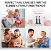 image:imageMelodySusie Wide Jaw Opening Nail Clippers Toenail Clippers for Seniors Thick Nails Angled Head Large Nail Clippers for Men Women with Nail File Fingernail Cutter with Catcher Long Handle Black2pcs Nail Clippers