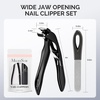 image:imageMelodySusie Wide Jaw Opening Nail Clippers Toenail Clippers for Seniors Thick Nails Angled Head Large Nail Clippers for Men Women with Nail File Fingernail Cutter with Catcher Long Handle BlackAngled Nail Clipper  Nail File