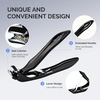 image:imageMelodySusie Wide Jaw Opening Nail Clippers Toenail Clippers for Seniors Thick Nails Angled Head Large Nail Clippers for Men Women with Nail File Fingernail Cutter with Catcher Long Handle BlackAngled Nail Clipper  Nail File