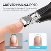 image:imageMelodySusie Wide Jaw Opening Nail Clippers Toenail Clippers for Seniors Thick Nails Angled Head Large Nail Clippers for Men Women with Nail File Fingernail Cutter with Catcher Long Handle Black2pcs Nail Clippers
