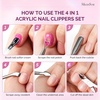 image:imageMelodysusie 4 in 1 Acrylic Nail Clippers Set with Cuticle Trimmer and DualEnded Cuticle Pusher Remover Stainless Steel Acrylic Nail Cutter Set Pedicure Manicure Acrylic Nail Tools for Home SalonA4pcs Pink Set