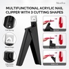 image:imageMelodysusie 4 in 1 Acrylic Nail Clippers Set with Cuticle Trimmer and DualEnded Cuticle Pusher Remover Stainless Steel Acrylic Nail Cutter Set Pedicure Manicure Acrylic Nail Tools for Home SalonB4pcs Black Set