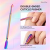 image:imageMelodysusie 4 in 1 Acrylic Nail Clippers Set with Cuticle Trimmer and DualEnded Cuticle Pusher Remover Stainless Steel Acrylic Nail Cutter Set Pedicure Manicure Acrylic Nail Tools for Home SalonA4pcs Colorful Set