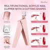 image:imageMelodysusie 4 in 1 Acrylic Nail Clippers Set with Cuticle Trimmer and DualEnded Cuticle Pusher Remover Stainless Steel Acrylic Nail Cutter Set Pedicure Manicure Acrylic Nail Tools for Home SalonLight Pink