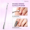 image:imageMelodysusie 4 in 1 Acrylic Nail Clippers Set with Cuticle Trimmer and DualEnded Cuticle Pusher Remover Stainless Steel Acrylic Nail Cutter Set Pedicure Manicure Acrylic Nail Tools for Home SalonPurple