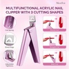 image:imageMelodysusie 4 in 1 Acrylic Nail Clippers Set with Cuticle Trimmer and DualEnded Cuticle Pusher Remover Stainless Steel Acrylic Nail Cutter Set Pedicure Manicure Acrylic Nail Tools for Home SalonA4pcs Pink Set