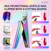 image:imageMelodysusie 4 in 1 Acrylic Nail Clippers Set with Cuticle Trimmer and DualEnded Cuticle Pusher Remover Stainless Steel Acrylic Nail Cutter Set Pedicure Manicure Acrylic Nail Tools for Home SalonA4pcs Colorful Set