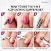 image:imageMelodysusie 4 in 1 Acrylic Nail Clippers Set with Cuticle Trimmer and DualEnded Cuticle Pusher Remover Stainless Steel Acrylic Nail Cutter Set Pedicure Manicure Acrylic Nail Tools for Home SalonB4pcs Black Set
