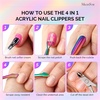 image:imageMelodysusie 4 in 1 Acrylic Nail Clippers Set with Cuticle Trimmer and DualEnded Cuticle Pusher Remover Stainless Steel Acrylic Nail Cutter Set Pedicure Manicure Acrylic Nail Tools for Home SalonA4pcs Colorful Set