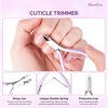 image:imageMelodysusie 4 in 1 Acrylic Nail Clippers Set with Cuticle Trimmer and DualEnded Cuticle Pusher Remover Stainless Steel Acrylic Nail Cutter Set Pedicure Manicure Acrylic Nail Tools for Home SalonPurple