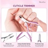 image:imageMelodysusie 4 in 1 Acrylic Nail Clippers Set with Cuticle Trimmer and DualEnded Cuticle Pusher Remover Stainless Steel Acrylic Nail Cutter Set Pedicure Manicure Acrylic Nail Tools for Home SalonA4pcs Pink Set