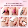 image:imageMelodysusie 4 in 1 Acrylic Nail Clippers Set with Cuticle Trimmer and DualEnded Cuticle Pusher Remover Stainless Steel Acrylic Nail Cutter Set Pedicure Manicure Acrylic Nail Tools for Home SalonLight Pink