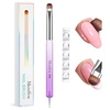 image:imageMelodySusie 4Pcs DualEnded French Nail Brush and Dotting Pen Set Size 10121416 with Brush Holder for French Tips Nail Clean Up and Nail DottingPurple