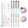 image:imageMelodySusie 4Pcs Nail Art Clean Up BrushesFlatOvalAngledCarved Gel Nail BrushesFor Nail Art Design Painting DIY and Cleaning Polish Mistake on the Cuticles Or Gel ApplicationFlatOvalAngledCarved