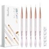 image:imageMelodySusie 5Pcs Nail Art Liner Brushes with Nail Brush Holder Professional Gel Polish Painting Art Design Pen for Thin Long Lines Tiny Details Fine Drawing Delicate Coloring Sizes 5791120mmOmbrtransparent