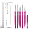 image:imageMelodySusie 6pcs Nail Art Brushes Set Professional Pen Nail Gel Brush Nail Extension and Builder Brush Liner Brush 3 Sizes Fashion Design for Home DIY Salon Use BlackPlum