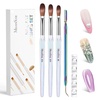 image:imageMelodySusie Acrylic Nail Brush Set Size 81014 Transparent Nail Brushes with Cleaner Tool and Brush Holder for Acrylic Powder Nail Extension and 3D Nail Carving Home DIY Salon