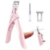 image:imageMelodySusie Acrylic Nail Clippers Nail Clippers Cutters for Acrylic Nails Fake Nail Tips Adjustable Stainless Nail Trimmer Manicure Tool for Salon Home Nail Art PlumPale Pink
