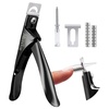 image:imageMelodySusie Acrylic Nail Clippers with 15pcs Magnet Sizers Professional Nail Clippers Cutters for Long Acrylic Gel Nails Tips Adjustable Stainless Nail Trimmer Manicure Tool for Salon Home PinkBlack