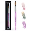 image:imageMelodySusie Kolinsky Acrylic Nail Brush 100 Pure Kolinsky Hair Professional Nail Brush for Acrylic Powder Nail Extension and 3D Nail Carving for DIY Home Salon Size 10Glitter Purple