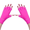 image:imageMelodySusie UV Gloves for Gel Nail Lamp Professional UPF50 UV Protection Gloves for Manicures Nail Art Skin Care Fingerless Anti UV Glove Protect Hands from UV Harm PinkBneon Pink
