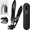 image:imageMelodySusie Wide Jaw Opening Nail Clippers Toenail Clippers for Seniors Thick Nails Angled Head Large Nail Clippers for Men Women with Nail File Fingernail Cutter with Catcher Long Handle BlackAngled Nail Clipper  Nail File