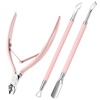 image:imageMelodysusie 3Pcs Cuticle Trimmer Set with DualEnded Cuticle Pusher and Cuticle Remover Stainless Steel Nail Cuticle Nipper Set Pedicure Manicure Tools for Home Salon3Pcs Cuticle Tools Set