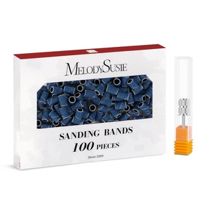 image:imageMelodySusie 100 Pcs Nail Drill Bits Sanding Bands for Nail Drill 80 Coarse Grit Nail File Sanding Bands for Acrylic Nails Gel Manicures and PedicureBlue