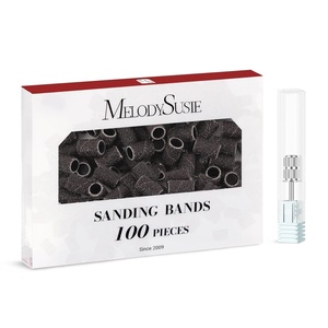 image:imageMelodySusie 100 Pcs Nail Drill Bits Sanding Bands for Nail Drill 80 Coarse Grit Nail File Sanding Bands for Acrylic Nails Gel Manicures and PedicureBlack