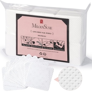 image:imageMelodySusie 1050Pcs Lint Free Nail Wipes Super Absorbent Soft NonWoven for Fingernail Polish Remover and Eyelash Extension Wipes for Nail Art600 pcs  White  Standard