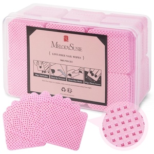 image:imageMelodySusie 1050Pcs Lint Free Nail Wipes Super Absorbent Soft NonWoven for Fingernail Polish Remover and Eyelash Extension Wipes for Nail Art900PCSPINK